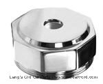 Model T Hex shaped radiator cap, Chrome, drilled for a Moto-Meter and wings. - 3926HCD