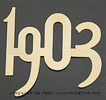 Model T Gold plated brass numbers, 2" high. 1903 for radiator - 3925-03