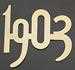 Model T 1903 Gold plated steel number for radiator, 2" high.