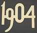 Model T 1904 Gold plated steel number for radiator, 2" high.