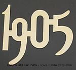 Model T Gold plated brass numbers, 2" high. 1905 for radiator - 3925-05