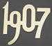 Model T 1907 Gold plated steel number for radiator, 2" high.