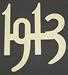 Model T 1913 Gold plated steel number for radiator, 2" high.