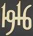 Model T 1916 Gold plated steel number for radiator, 2" high.