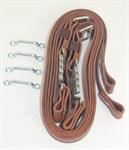 Model T Hood straps, natural leather with nickel hardware - 4052STNN