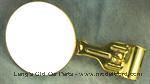 Model T 7853B - Round rear view mirror, solid brass, open cars, mounts on side of windshield frame