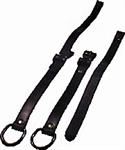 Model T 7831STN - Back curtain straps, black leather with nickel hardware