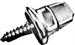 Model T Common sense turn button fastener, wood screw stud, nickel plated, for single layer