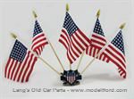 Model T 5 Flag set holder with Red/White/Blue US Shield, Chrome plated - A-FH-BCH