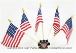 Model T 5 Flag set holder with Red/White/Blue US Shield, Gold plated - A-FH-BGD