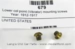 Model T Lower col point (Vibrator) mounting screws - 679