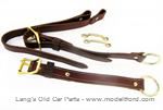 Model T Back curtain straps, natural color  with brass buckle and footman loop - 7831STBR