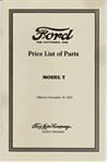 Model T Price list of parts - T6A