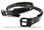 Model T Top bow hold-down straps, black leather, black buckle, for original saddles only - 3314XBO