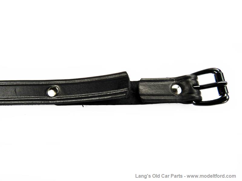 Model T Top bow hold-down straps, black leather, black buckle, for ...