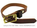 Model T Speedometer cable support strap, natural color leather, brass - SP-STRN
