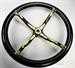 Model T Steering wheel with black rim and polished brass spider - 3503BL