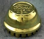 Model T Wire wheel hubcap set, brass, "Ford MADE IN U.S.A." - 2885B