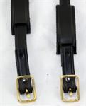 Model T Top bow hold-down straps and saddle pads black leather, brass buckles. - 3314XBBE