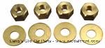 Model T Kingston (and Jacobson-Brandow) brass nut set, for mounting coil box to firewall. - 4212N