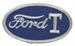 Model T Ford T patch, oval, blue with white letters