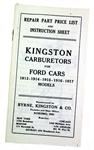 Model T KG1 - Kingston Carburetors for Ford Cars booklet