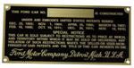 Model T 1865D - Patent and serial number plate