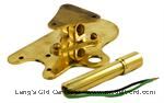 Model T SP-BKDB - Double unit brass mounting bracket for Stewart speedo head and clock, with light built into it
